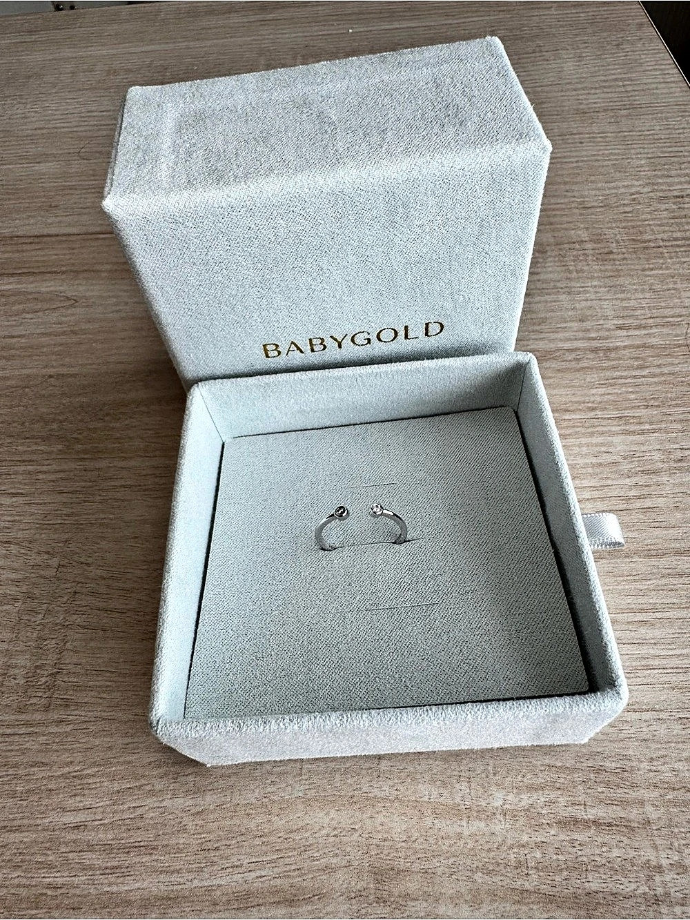 BABYGOLD Open Diamond Ring 14K White Gold